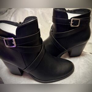 Style & Co. Black Ankle Boots with Buckle Detail